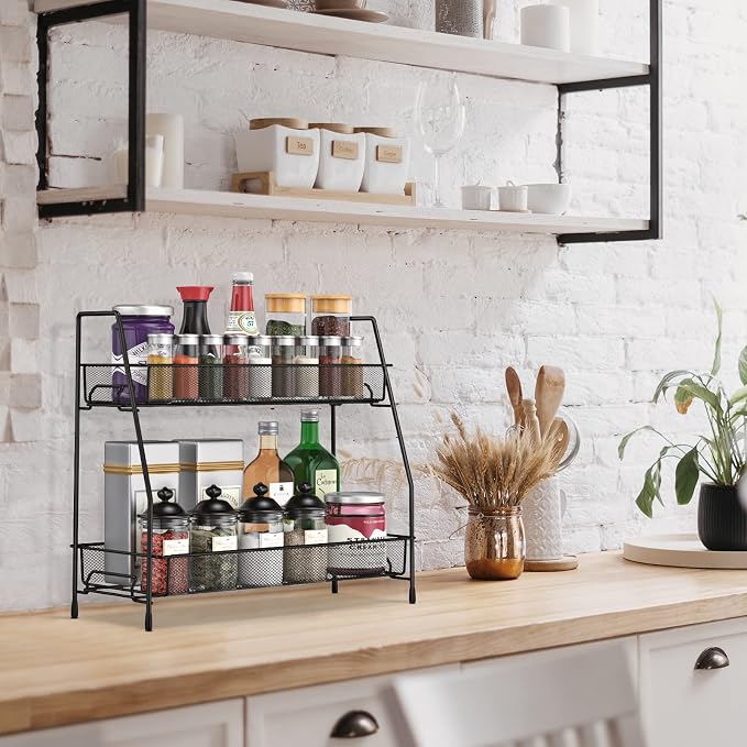 SPISPI Spice Rack Organizer for Cabinet, Bathroom Organizer Countertop, Bathroom Counter Organizer, Kitchen Countertop Organizer, Bathroom Vanity Organizer | Bathroom Organizer Countertop,Vanity Organizer Corner Shelf Sink,Kitchen,Bedroom,Living room,O... - Image 4