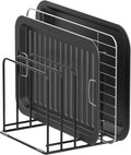 Kitchen Cabinet Organizer, Steel Cookware Holder, Divided Holder with 5 Slots for Skillets Baking Tray and Chopping Board Rack - Baking Pan Holder Storage (1 PC) by KORRTFID