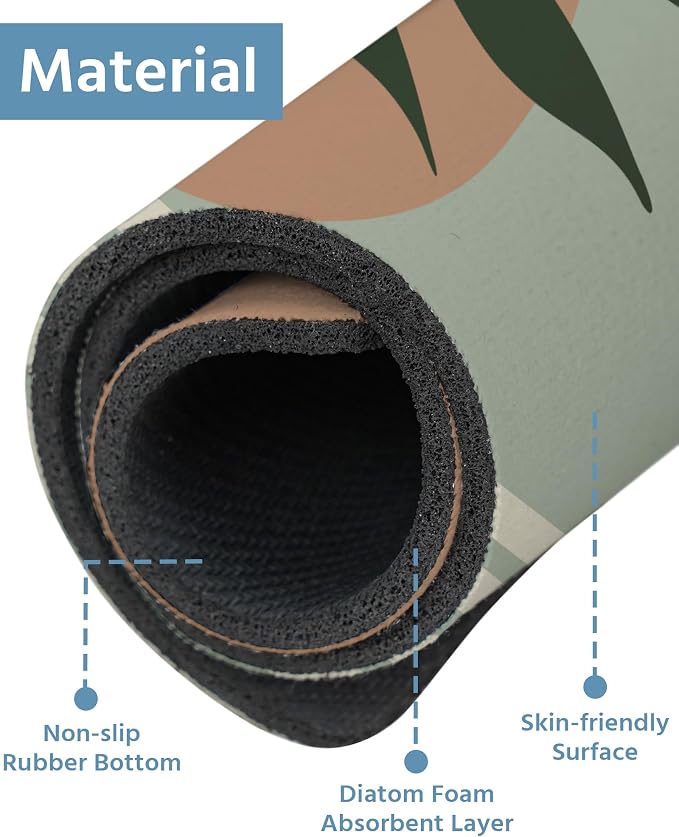 Patterned Sink Faucet Mat Kitchen Splash Guard Super Absorbent Drying Mat, Non-Slip Drain Pad for Kitchen Counter or Bathroom-24x5.5in - Image 4