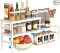 2 Pack Expandable adjustable stackable kitchen organizer,Spice Racks,Counter Shelf for Cabinets,Small Cupboard Organizers,Heavy Duty Metal Pantry Storage Shelves Racks for kitchen,cabinet, bathroom by WELCOMETOHININGER