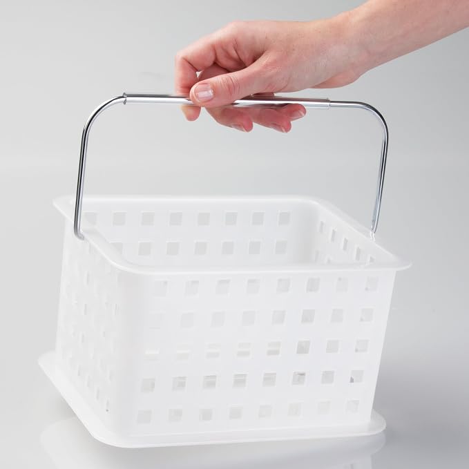 iDesign Small Shower Caddy, Clear Frost | With Handle, Portable, For Dorm or Bathroom - Image 8