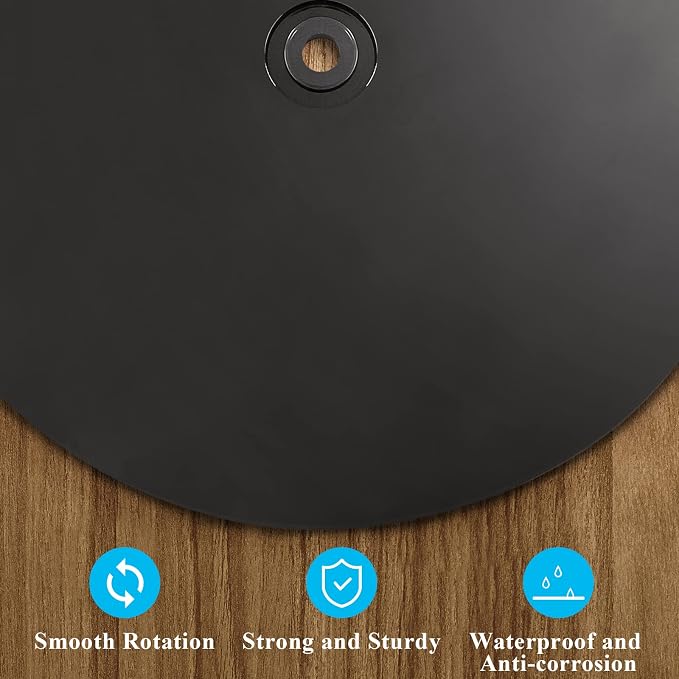 Jersvims 8 Inch Acrylic Turntable Platter, Black, 2Pcs | Round Rotating Plate, For Kitchen Pantry Cabinet Desk, Turntable Organizer, Spice Cake Cookie Decorating - Image 2