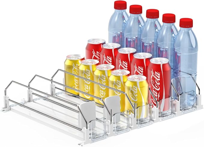 AMLLLC Drink Organizer for Fridge - Storage 25 Cans | Self-pushing automatic drink dispenser for refrigerator|Space-saving storage|Perfect for fridge organizers and storage by AMLLLC