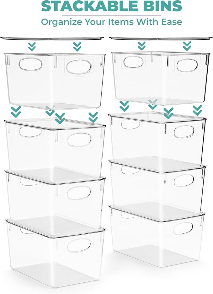 Sorbus Large Clear Plastic Storage Bins with Lids, Stackable Toy Storage Bins, Clothes, Medicine, Makeup, Closet, Art Supply, Bathroom, Shoe, Toy Storage Organizer (2 Pack) - Image 4