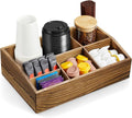 Burnt Wood Coffee Station Organizer for Countertop, Coffee Bar Accessories and Organizer, Rustic Coffee Pod Holder Storage Basket for K Cup Sugar Tea by Unknown