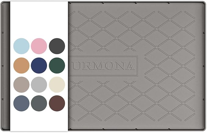 URMONA 22" x 14" Waterproof Silicone Mat in Multiple Sizes & Colors, Under Sink Mat for Kitchen & Bathroom, Pet Food Pad for Dogs & Cats, Kitchen Cabinet Liner, Multi-Purpose for Storage(Beige) by URMONA