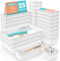 SpaceHacks 25 PCS Plastic Drawer Organizer, 4-Size Versatile Organizer Trays & storage Bins by SpaceHacks