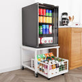SpaceAid Mini Fridge Stand with Storage, 19.7" W x 19.7" D Heavy Duty Mobile Refrigerator Shelf Stand Table with Wheels, Fridge Cart Organizer with Drawer Basket for Home Dorm Office (White) by SpaceAid