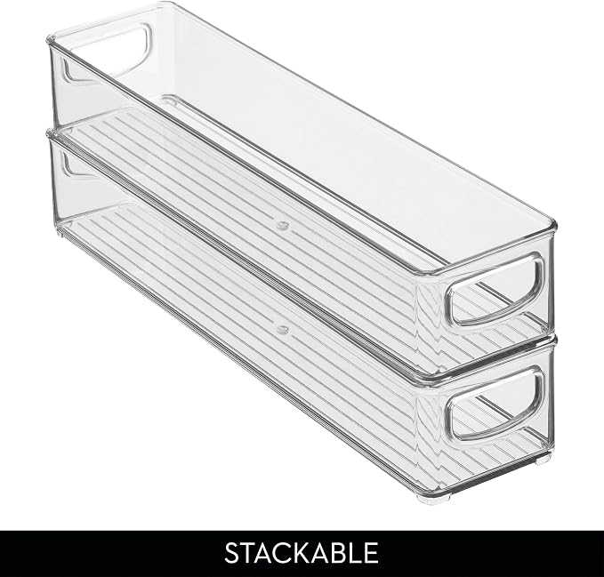 iDesign Slim Clear Plastic Storage Bin, Extra Long Narrow, 4-Pack | Stackable, For Kitchen and Pantry - Image 5