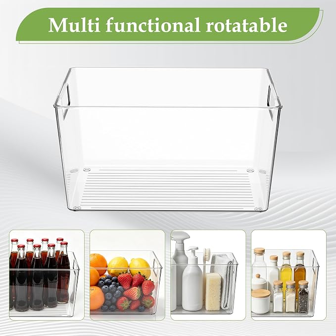 Waterproof Under Sink Mat 34"x22" with 4 Pcs Clear Plastic Storage Bins, Kitchen Bathroom Under Sink Organizer Set, Cabinet Shelf Liner Protection Mat for Pantry Apartment Home Organization Essentials - Image 5