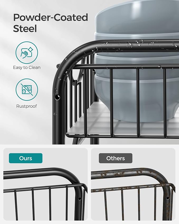 SONGMICS 4-Tier Pull Out Cabinet Organizers, Under Sink Organizer, Bathroom Organizer and Storage, Sliding Basket Drawers, Stackable for Kitchen, Bathroom, Ink Black UKCS017B02 - Image 6