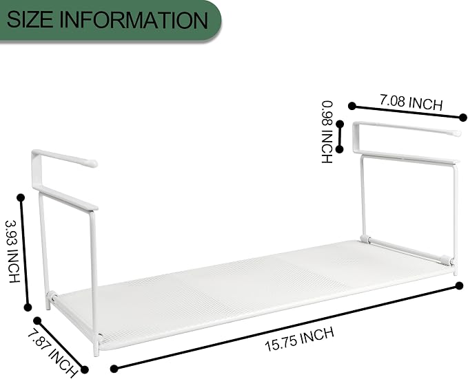 Foldable Metal Under Cabinet Organizer,Multi-Functional Hanging Storage Rack for Aluminum Foil,Plastic Wrap,Kitchen Wipes,Space-Saving,Tool-Free Install,Rust-Resistant,Ideal for Kitchen (White) - Image 2