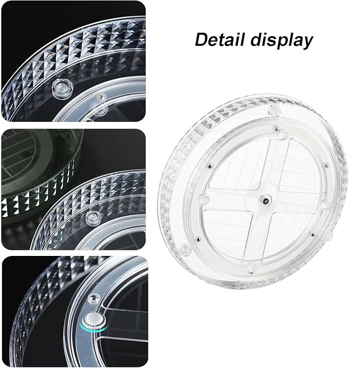 Lazy Susan Turntable Organizer, Rotating Makeup Organizer for Vanity, Desktop Cosmetics Display Cabinet Perfume Organizer for Kitchen, Bathroom, Dorm, Bedroom (Diamond Clear, 9.25inch 1 Tier) - Image 3