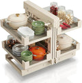 Blind Corner Cabinet Pull Out Organizer, Heavy-Duty Magic Corner Shelves with Soft Close, 2-Tier Full Extension Baskets for 13",14.1",15.3",16.9" Kitchen Cabinets, Left & Right Compatible by MUOLVSQ