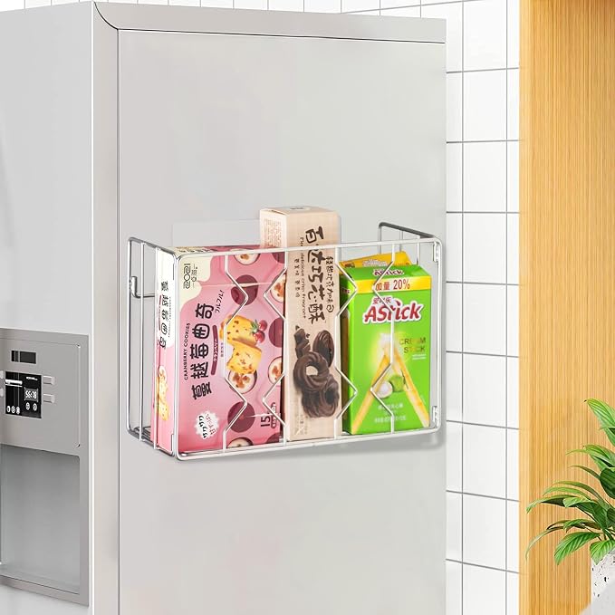 YQh Wall Mount Kitchen Wrap Organizer Rack, Cabinet Storage Basket, Aluminum Foil Rack, Mounts to Solid Cabinet Doors or Walls, Tall Basket Door Mount Cabinet Organizer - Image 6