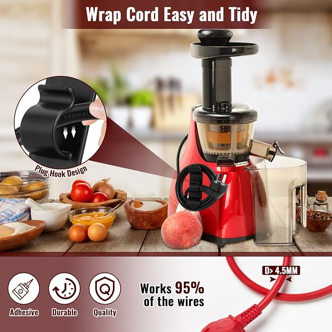 Cord Organizer for Appliances,6Pcs Black Appliance Cord Wraps | Small Cord Winder Cord Holder Wire Wrapper for Appliance,Kitchen Gadgets Stick on Pressure Cooker, Mixer, Blender,Air Fryer - Image 2