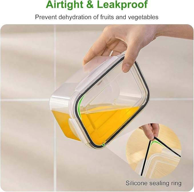 Fruit Storage Containers for Fridge with Removable Colander 6 pcs | Airtight Food Storage Container Dishwasher Safe Produce Saver for Refrigerator Keep Berry Fruit Fresh Longer Large Clear - Image 4