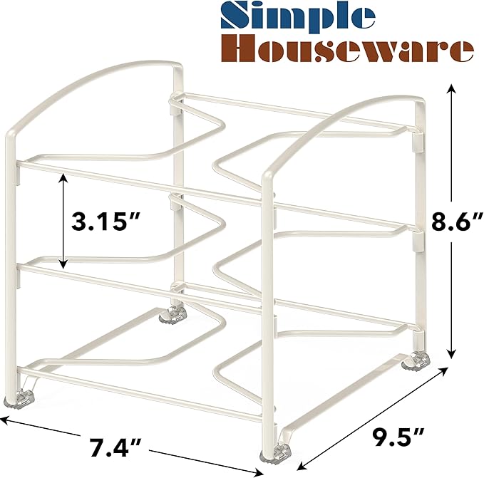 Simple Houseware Kitchen Wrap Organizer Rack, White - Image 2