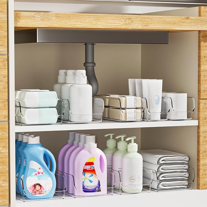 Set of 6 Clear Plastic Storage Bins - The Ultimate Pantry Organizers and Storage Solution for Kitchen, Cabinet, and Refrigerator Organization - Image 5