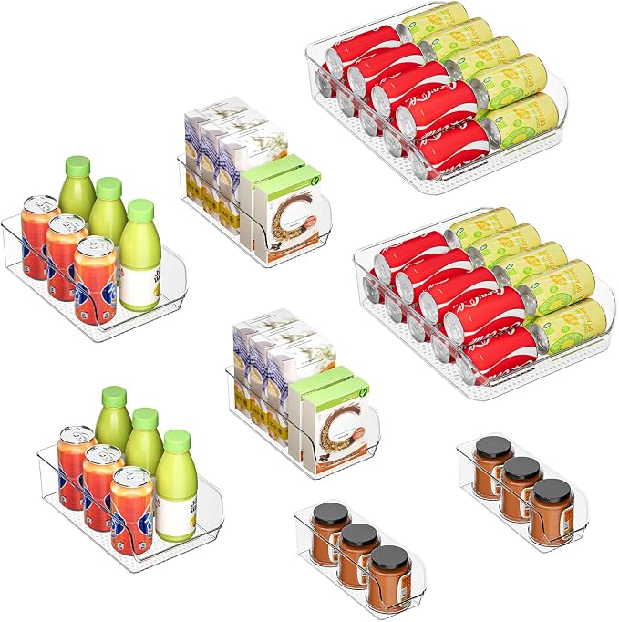Clear Organizing Bins for Total Home Organization - Multi-Purpose Storage Solution for Pantry, Closet, Bathroom, and Kitchen (8 pack clear) by Ettori