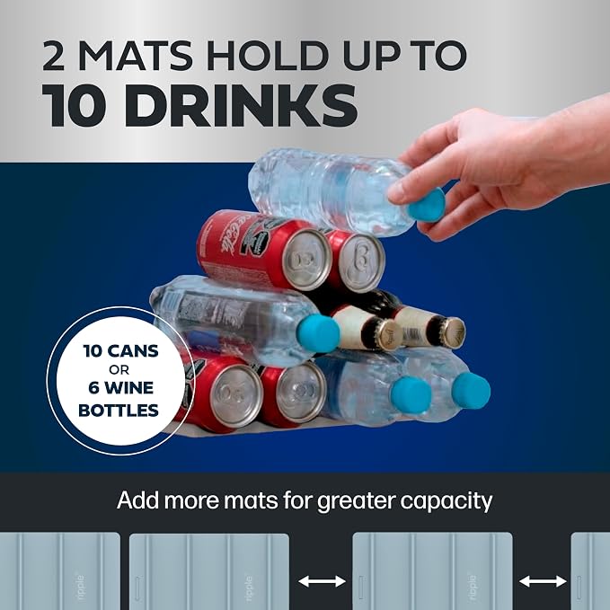 Cooks Innovations 2 Pack Drink Organizer for Fridge Modular, Soda Can Refrigerator Organizers and Storage, Beer-Wine-Water Bottle Holder, Durable Non-Slip Anti-Roll - Image 5