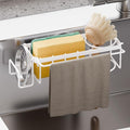TAILI 4-in-1 Sponge Holder for Kitchen Sink with Strong Suction Cup-White | Removable Rustproof 304 Stainless Steel Multi-compartment Sponge Holder with Suction Cup, Keeps Brushes & Scrubbers Tidy by TAILI