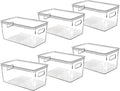 Clear Plastic Storage Bins with Lids, Perfect for Kitchen Organization or Pantry Organization and Storage, Stackable Fridge Organizer Bins, Storage Containers for Organizing, Cabinet Organizers by CONTROLKITCHEN