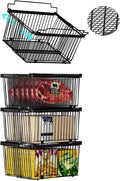 Large Freezer Organizer Bins for 5 to 9 Cu.Ft,Leak-Proof Bottom，4Pack | ANJUBANFreezer Organizer Bins, Stackable,expandable,foldable,With handle Wire Storage Container Baskets for Sort Frozen Meats by ANJUBAN