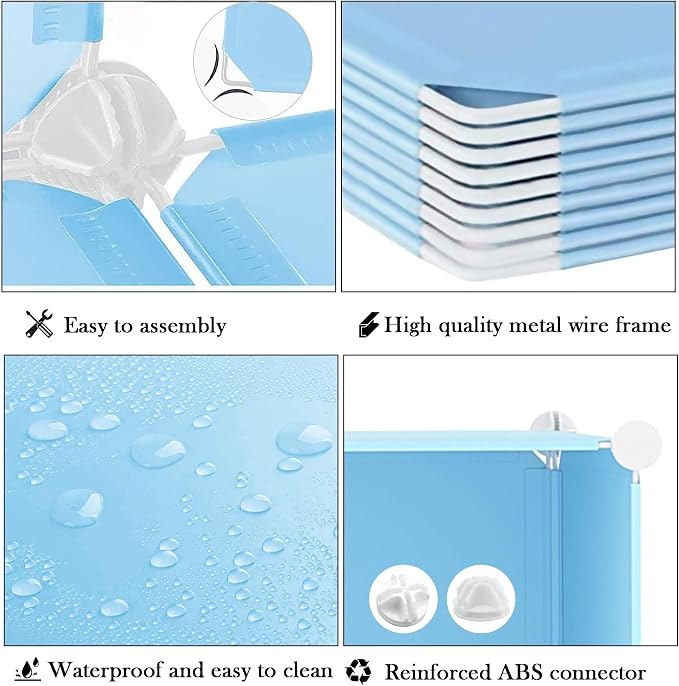 AWTATOS 12 Cube Storage Organizer, Closet Organizers Storage Shelves, Blue | Portable Closet Organizers, DIY Stackable Storage Cubes Shelves Bookshelf, Plastic Clothes Shelving for Home, Bedroom - Image 6