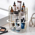 Rotating Makeup Organizer for Vanity, High-Capacity Skincare Clear Make Up Storage Perfume Organizers Cosmetic Dresser Organizer Countertop 360 Spinning (Clear, 2 Tier) by SHUANGQING