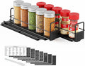 SpaceAid Pull Out Spice Rack Organizer for Cabinet, Heavy Duty Slide Out Seasoning Kitchen Organizer, Cabinet Organizer, with Labels, 5.2" W x10.8 D x4 H, 2 Drawers 1-Tier by SpaceAid