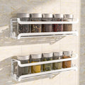 LUCYCAZ 2 Pack Wall Mounted Spice Rack for Spice Jars & Seasonings (White) | 8 Metal Hooks, Space-Saving,Screw or Adhesive Spice Shelf Hanging,for Kitchen Cabinet,Pantry Door,RV,Camper Spice Orgnaizer by LUCYCAZ