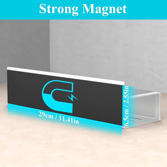 Metal Magnetic Spice Rack for Refrigerator Silver, 4 Pack | Magnetic Shelves Heavy Duty for Fridge in Kitchen, Seasoning Storage Organizer, For Oven Washer and Dryer, For Heavier Items - Image 3