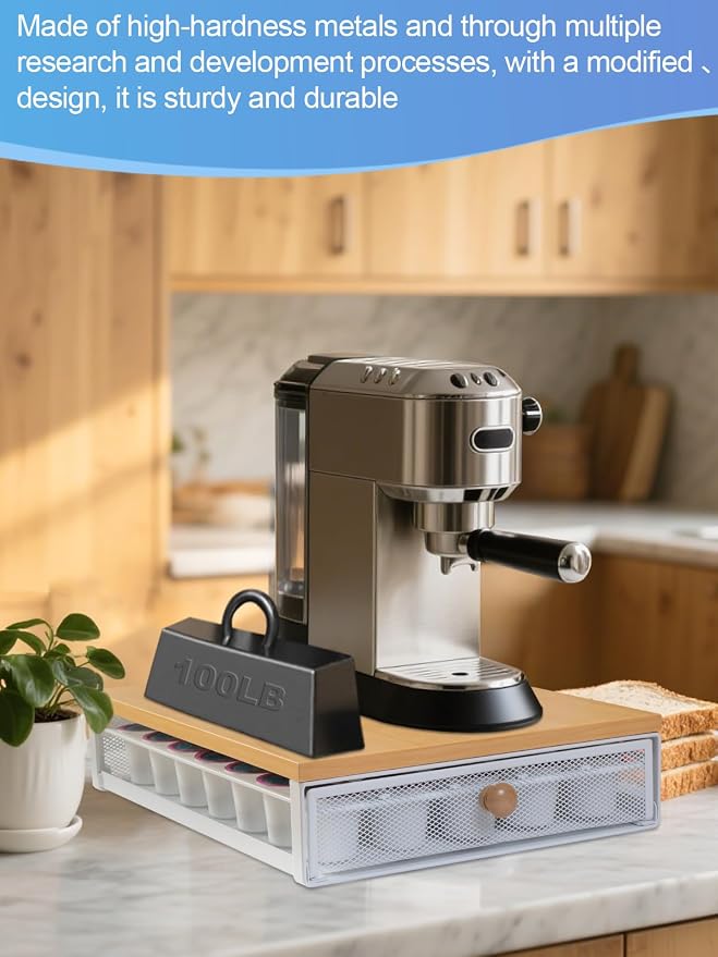 Sedegn Coffee Pod Storage Drawer: Holds 35 K-Cup Pods Coffee Pod Organizer | Sliding Drawer K Cup Holder for Easy Access, Fits Keurig & Coffee Bars, Non-Slip Feet, No Assembly Needed, Oak - Image 7