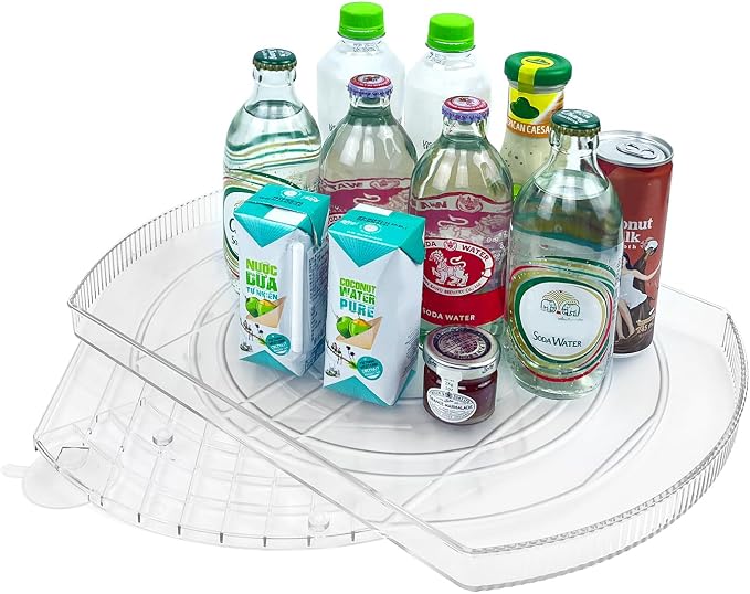 Incostar 360° Rotating Lazy Susan Turntable - Multifunctional Rectangular Organizer 16.5" x 11.1" for Refrigerator, Cabinet, Pantry, and Kitchen Countertop (1 Pack) by INCOSTAR