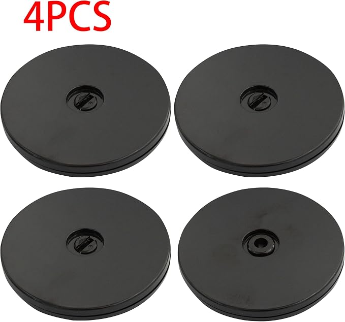 4Pcs Black Acrylic Lazy Susan 4 Inch Turntable Organizer Bearings | Mini Lazy Susan, Small Lazy Susan Turntable, 360° Rotating Swivel Plate for Spice Rack, Cosmetic, Cake, Pantry, DIY Display - Image 2