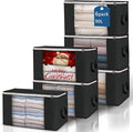 90L Large Storage Bags, 6 Pack Clothes Storage Bins Closet Organizers | Foldable Storage Containers, with Reinforced Handle, for Clothing, Blanket, Comforters, Bed Sheets, Pillows and Toys by BuddingJoy-BuildaJoyfulLifeforYou
