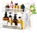 Countertop organizer for bathroom counter, bathroom organizers and storage, spice rack organizer for kitchen counter shelf with small basket(White) by LemikkleDirect