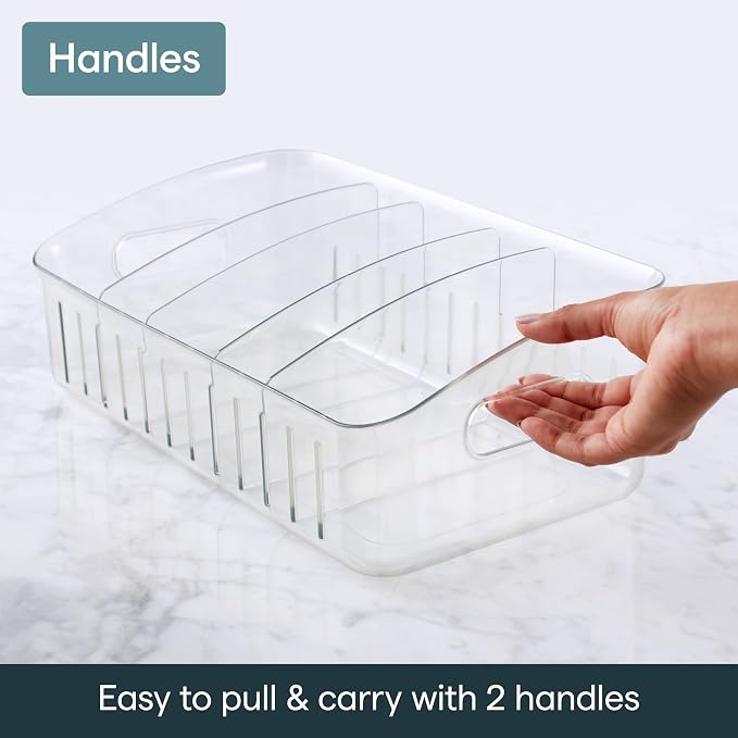 YouCopia FreezeUp Freezer Bin 15", BPA-Free Clear Fridge Organizer with Adjustable Dividers and Handles for Frozen Food and Leftovers - Image 4