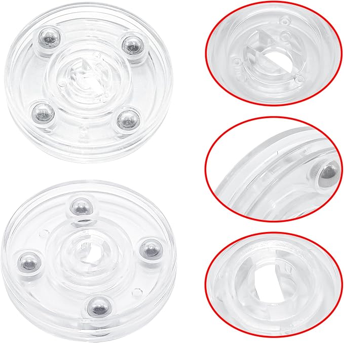 4Pcs Clear Acrylic Lazy Susan 2 Inch Turntable Organizer Bearings | Mini Lazy Susan, Small Lazy Susan Turntable, 360° Rotating Swivel Plate for Spice Rack, Cosmetic, Cake, Pantry, DIY Display - Image 4