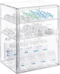 ERTIUANIO Baby Bottle Organizer – 3 Tier Bottle Storage Organizer Baby for Nipples, Pump Parts, Food Jars – Clear Acrylic Bottle Station Organizer for Countertop and Kitchen, Gifts for New Mom by ERTIUANIO