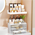 StorBin Arcylic 5-Tier Makeup & Skincare Organizer for Vanity, Bath | Smooth 3 drawers, clear body, gold frame, non-slip, for perfumes, serums, face masks, palettes, vanity & bath counter,Clear by Unknown