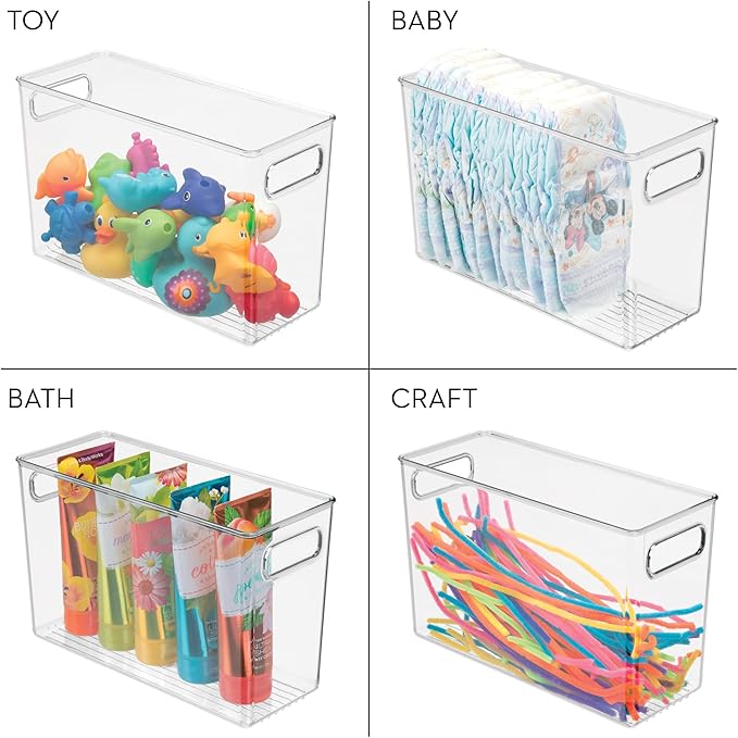 iDesign Tall Plastic Storage Bin with Handles, Set of 2, Clear | For Fridge or Freezer, Made in USA - Image 7