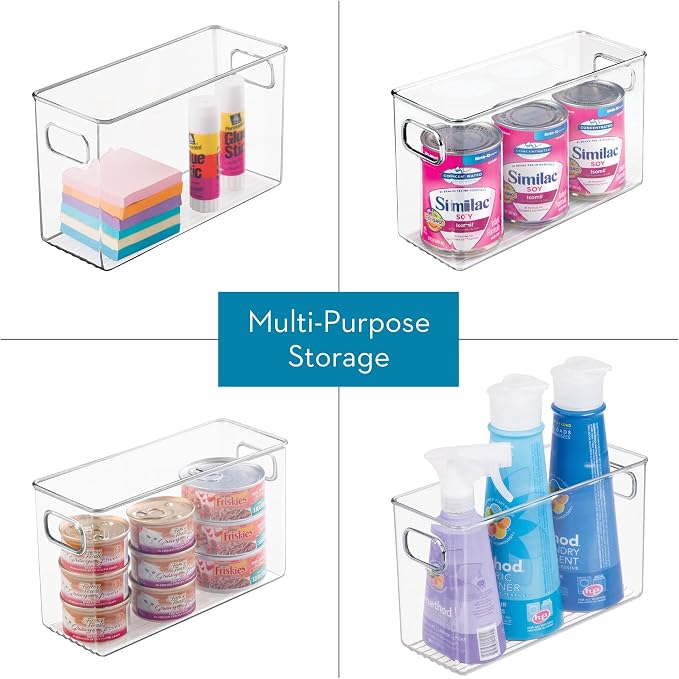 iDesign Slim Clear Plastic Storage Bin, Tall Narrow, 2-Pack | Organizer for Kitchen, Fridge, Pantry - Image 5