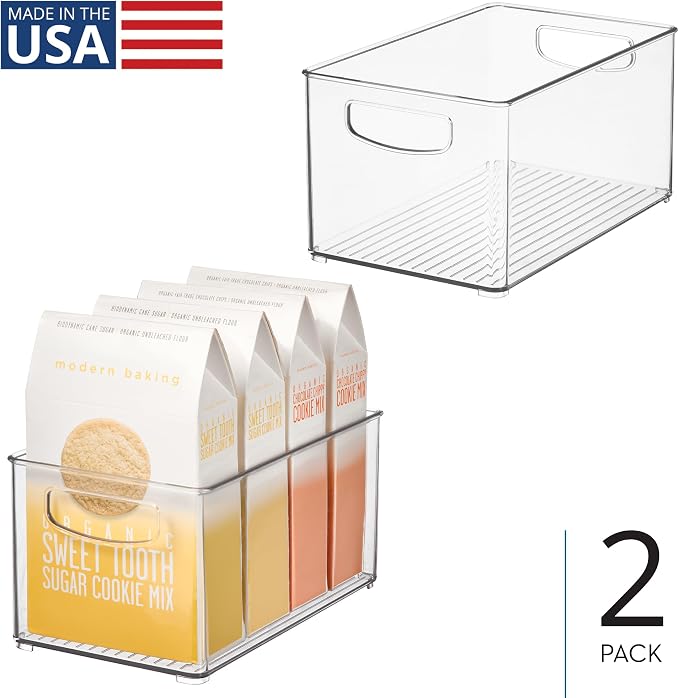 iDesign Stackable Clear Plastic Bin, 2-Pack | Kitchen Organizers and Storage, For Fridge and Pantry - Image 2