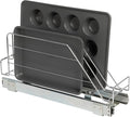 Household Essentials Glidez Multipurpose Chrome-Plated Steel Pull-Out/Slide-Out Storage Organizer for Cookware and Bakeware - Fits Standard Size Cabinet or Shelf, Chrome by HouseholdEssentials