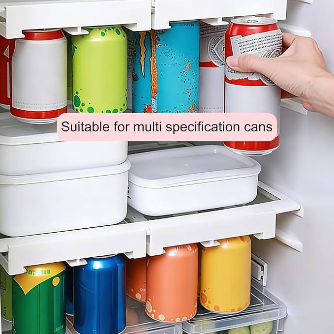 Refrigerator Hanging Can Storage Rack – Creative Slide-in Drink Organizer Shelf for Beer, Soda, and Beverages – Space-Saving Fridge Dispenser Holder, Fits 5.3cm & 5.7cm Diameter Cans - Image 3