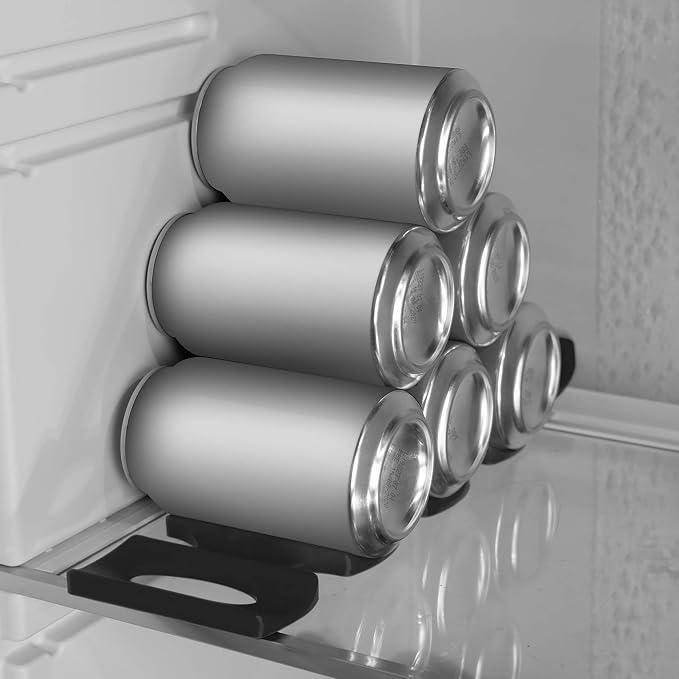kwmobile Bottle Stacking Mat - Refrigerator Organizer to Stack Bottles, Cans, Beer, Soda - Non-Slip Holder Rack - Image 3