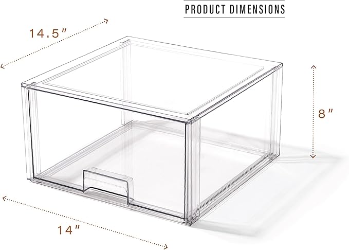 BINO | Stackable Storage Drawers, Tall X-Large - Clear | THE CRATE COLLECTION | Storage Bins With Drawers | Bathroom Organizers | Under Sink Organizer | Vanity Cabinet Home Organization - Image 2