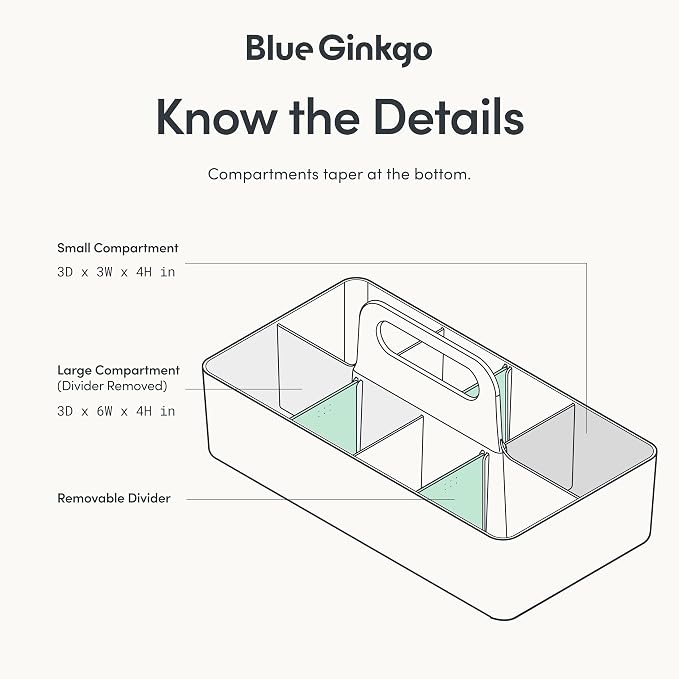 BLUE GINKGO Stackable Organizer Caddy, Long, Pink, Made in Korea | Portable. Adjustable. Home, Office & School Storage. - Image 4